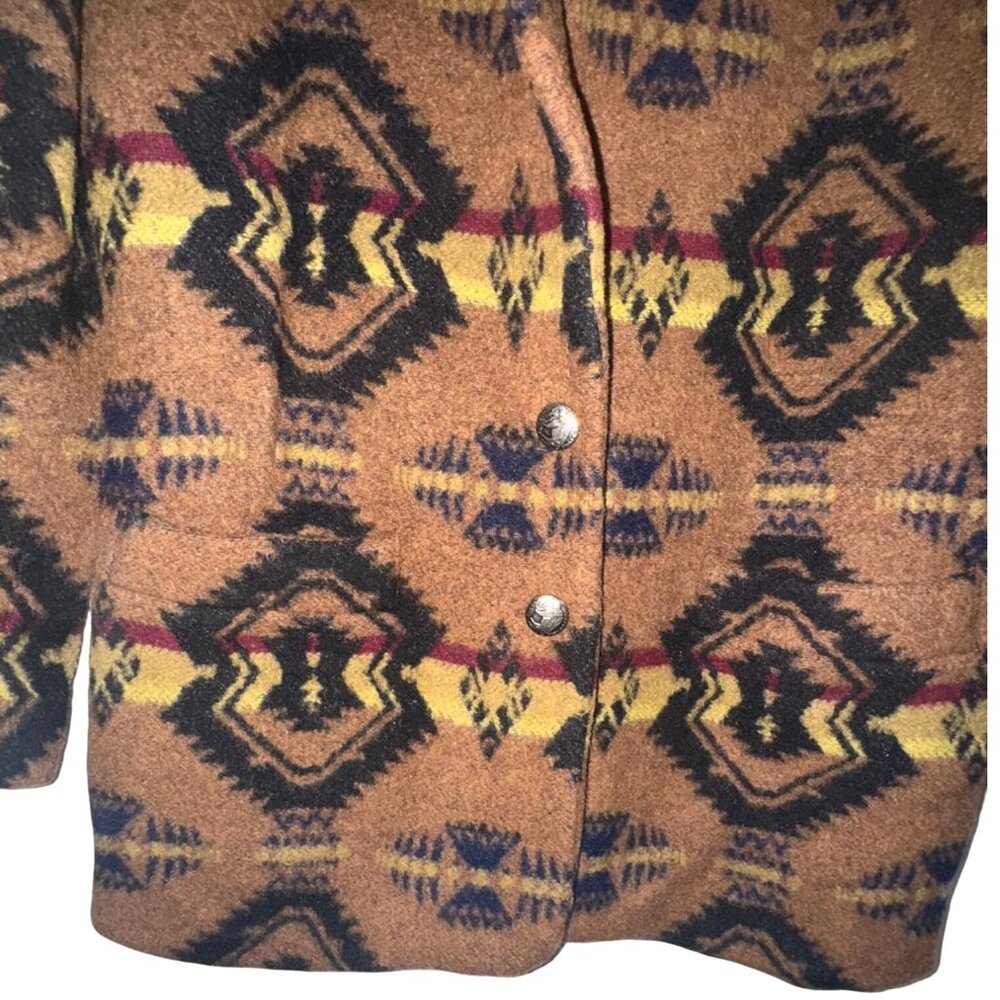 Rafaella Womens Southwestern Style Jacket M Wool Blend Button Front - Picture 3 of 8